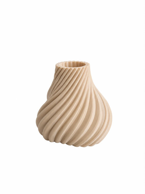 Opal kronelysholder i beige